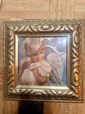 Rare Vintage Nancy Noel "Jacob in Blue" Framed Angel Print – Out of Print